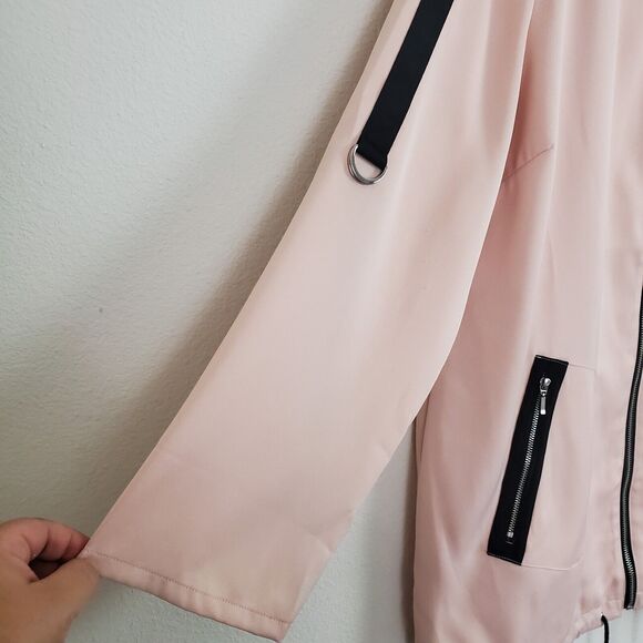 Chicos Zenergy Jacket Large Pink Satin Crepe Relaxed Sporty Athleisure Casual - Picture 5 of 11